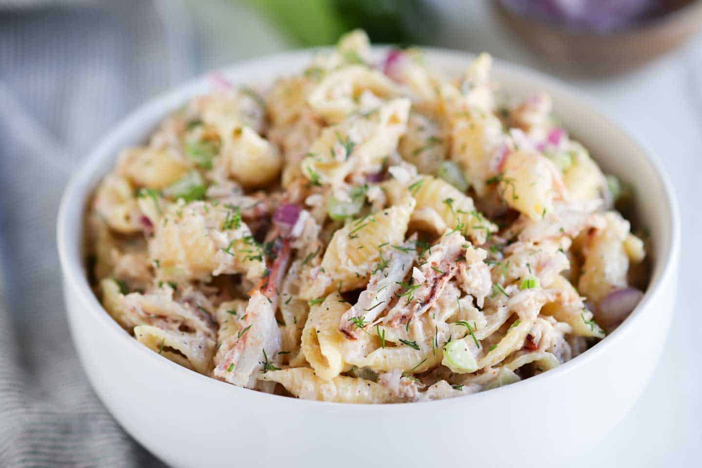 tangy crab shells pasta salad